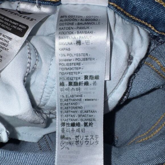 Levi’s Wedgie Straight Jeans in Blue Medium Wash Distressed Stretch Size 25 - Picture 11 of 12